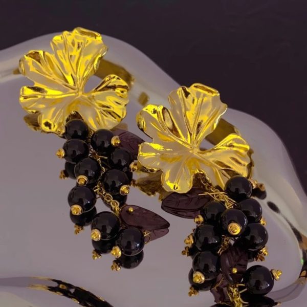 French retro flower tassel earrings exaggerated light luxury luxury niche design fairy temperament ins - Image 2