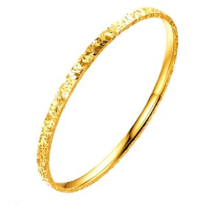 Three-sided crushed ice bracelet, women's ancient sand gold, CNC dragon scale jewelry, will not fade for a long time, imitation gold bracelet, high-end feeling