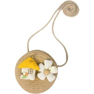 Straw Girls' Summer New Children's Cute Satchel Coin Purse Seaside Beach Sweet Small Bag Cross-border Wholesale