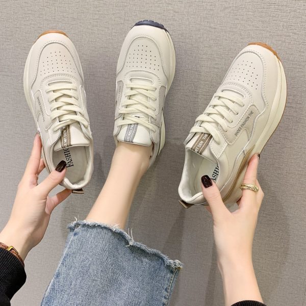 Sneakers Women's Spring 2023 New Breathable Low-Top Flat Size 41 Single Shoes Women's Lace-up Casual Shoes Tide Forrest Gump Shoes - Image 3