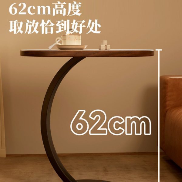 Walnut side table, small table, coffee table, sofa, sideboard, Internet celebrity mini small round table, living room, corner table, rental house bed - Image 2