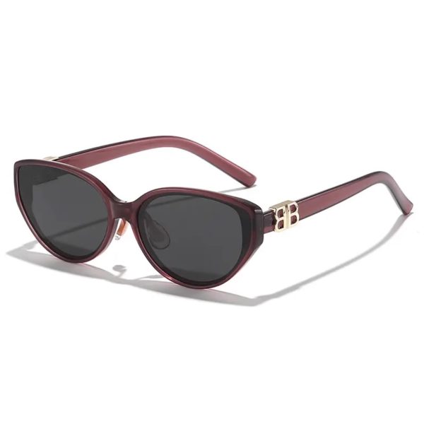 Retro cat-eye sunglasses women's high-end sense is suitable for square face sunscreen glasses seaside anti-UV men's sunglasses - Image 4