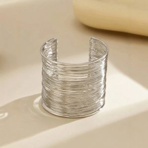 European and American cross-border hot sales versatile wire women's bracelet punk personality C-shaped opening arm bracelet dual-purpose wholesale