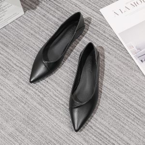 Work shoeswomen's flat soles, professional soft soles, pumps, office commuter interviews, single shoes, pointed toes, versatile dress shoes, work shoes