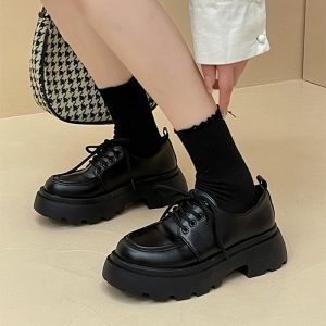 British-style platform small leather shoes women's versatile loafers 2023 autumn new slip-on soft-soled Mary Jane single shoes