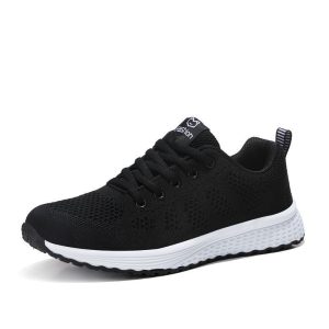Cross-border new hot sale lightweight fly knit mesh sneakers jogging shoes casual running women's shoes amazon wish