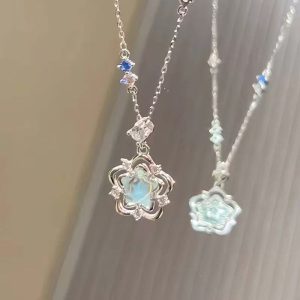 New Heart of the Ocean Necklace Women's Light Luxury Niche Design High-end Clavicle Chain Valentine's Day Gift for Girlfriend