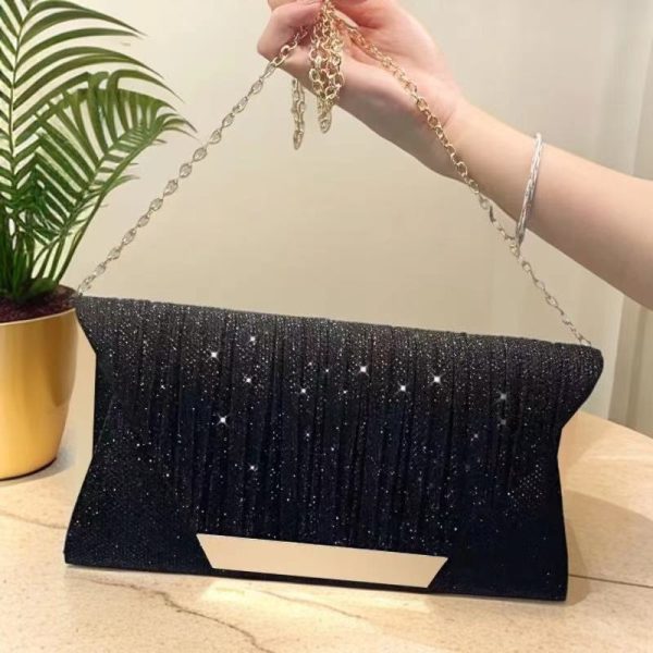 Cross-border European and American fashion pleated envelope bag temperament dress dinner clutch bag party evening bag ladies banquet bag - Image 3