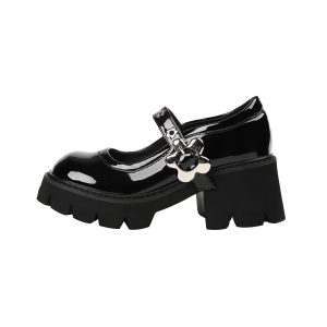 French Mary Jane Shoes Thick Sole 2024 New British Retro High Heels Japanese JK Muffin Small Leather Shoes Women