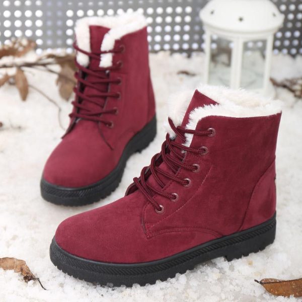 wish Amazon winter new snow boots women's cross-border large size warm women's boots flat heel women's cotton shoes wholesale - Image 3