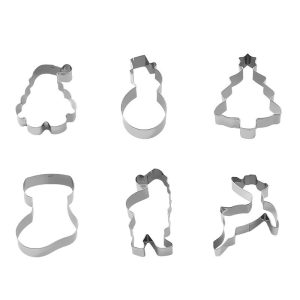 stainless steel christmas cookie mold snowman cookie mold santa snowflake fondant cookie baking tool