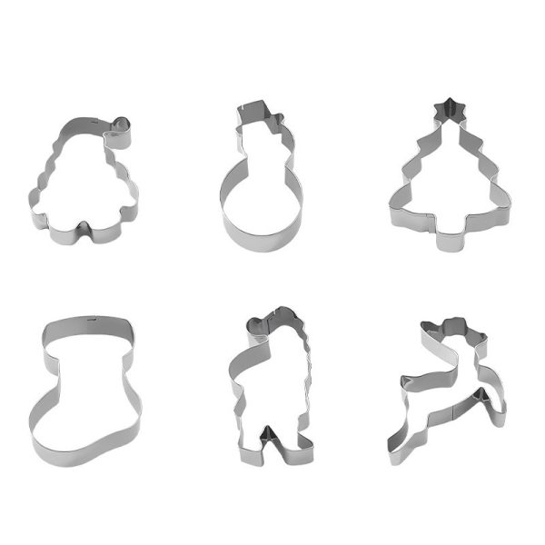 stainless steel christmas cookie mold snowman cookie mold santa snowflake fondant cookie baking tool - Image 6
