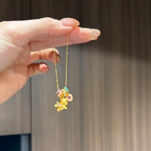 S925 sterling silver enamel sweet dream unicorn necklace women's pendant high-end light luxury style macaron cute collarbone chain