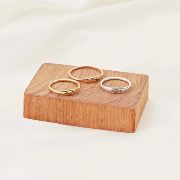 Vona cross-border exclusive for custom European and American simple rings, personalized signature engraving rings, minimalist rings