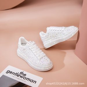 N93 Spring and Autumn Fashion: New Rhinestones Sparkling Stars, Low-top Lace-up Casual Women's Fashion Shoes, Fashionable and Versatile