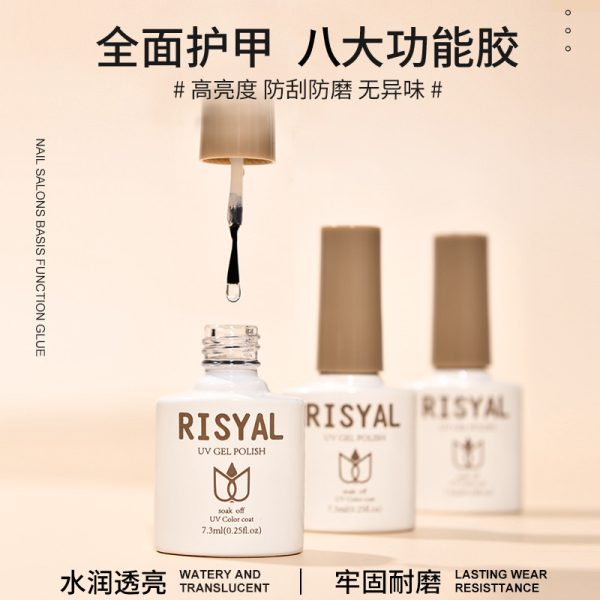 RISYAL nail art functional glue scratch resistant reinforced matte sealing adhesive primer spill proof nail polish glue wholesale glossy - Image 2