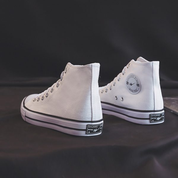 Three springs and autumns, high-top canvas shoes, male and female couples, students, Korean version of versatile casual shoes, single shoes, small white shoes, women's S222 - Image 3