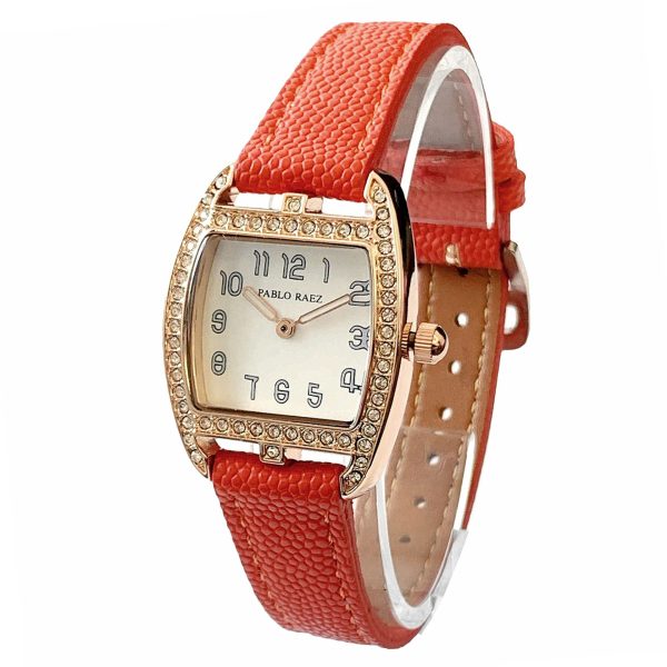 Fashion square women's diamond set watch classic orange quartz watch light luxury explosive foreign trade wholesale dropship
