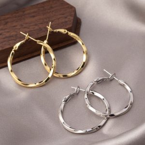 Mobius Earrings Circle 2025 New Plain Circle Earrings Women's Light Luxury High-end Temperament Earrings Nordic Retro