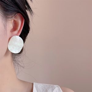 French vintage design candy color twisted piece round acetic acid earrings women's summer new niche resort style earrings