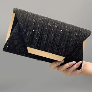 Cross-border European and American fashion pleated envelope bag temperament dress dinner clutch bag party evening bag ladies banquet bag