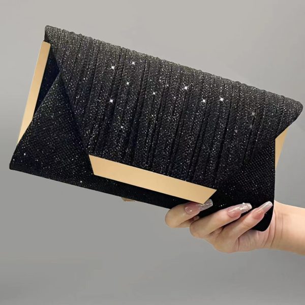 Cross-border European and American fashion pleated envelope bag temperament dress dinner clutch bag party evening bag ladies banquet bag