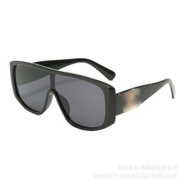 New European and American large frame one-piece fashion sunglasses women's high-end sunscreen party personality retro sunglasses wholesale