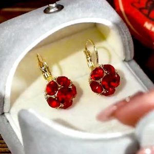 Korean retro color circle full diamond earrings 2023 new high-end niche design temperament earrings