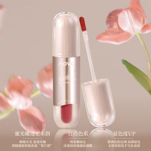 Domestic makeup NOVO new water gloss mirror lip gloss student female affordable niche lip dye liquid lip gloss lip gloss 6095 - Image 2