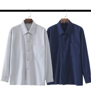A piece of spring and summer middle-aged and elderly men's shirt long sleeve dad dress casual plus size shirt loose top thin