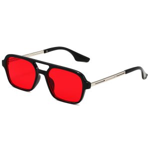 2024 New Korean Version Male Pilot Glasses Retro Double Beam Small Square Frame Sunglasses Sunglasses Tide Women Spot Wholesale