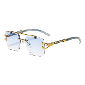 New Vintage Bezel-Free Premium Sunglasses Men's UV Protection High-end Fashion Trend Sunglasses Women