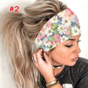 Chrysanthemum Floral Print Women's Bandana Sports Headband Wide Brim Yoga Headband Soft Scrunchie Headgear Headband
