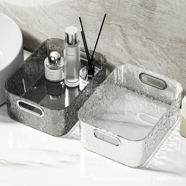 Light luxury desktop storage box, bathroom, bathroom, kitchen, cosmetics, lipstick, sundries organizer, glacier pattern storage basket