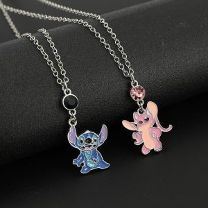 Cartoon Stitch Angel Couple Necklace Women's Versatile Fashion Clavicle Chain Hip Hop Couple Pendant