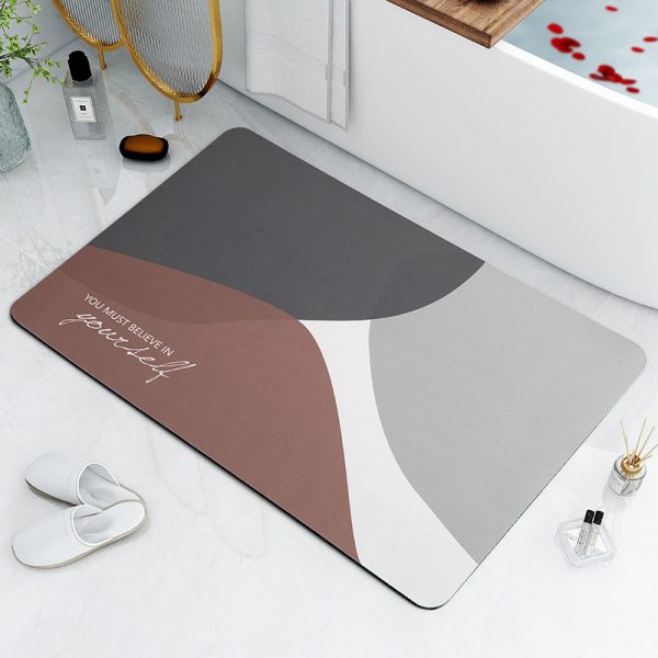 Cross-border technology velvet bathroom mat toilet absorbent non-slip foot mat easy to care for diatom mud floor mat can be customized wholesale - Image 4