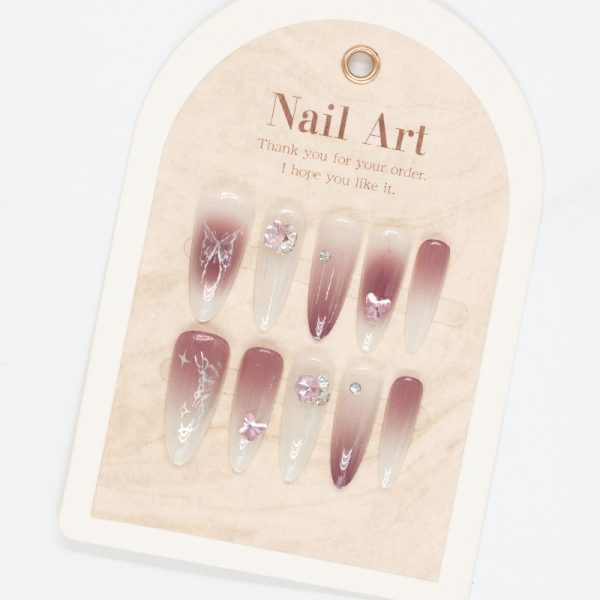 Nine purple fire wearable nails, pure desire nail patches, nail patches, handmade false nails, light luxury nail art pieces, 30 pieces - Image 3