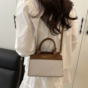 Korean casual handbag women's 2025 new fashionable foreign temperament crossbody bag splicing niche design saddle bag