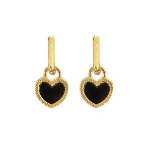Black and white double sided love lock earrings French vintage luxury fashion commuter earrings exquisite and versatile earrings wholesale