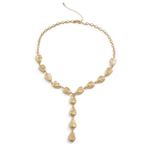 New cross-border irregular baroque Y-shaped clavicle chain ins high-end niche water drop pendant necklace for women
