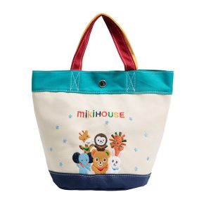 Spot miki changing bag Japanese cartoon zoo color-blocked canvas bag bucket bag handbag one drop shipping