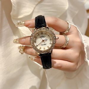 New trendy brand Korean fashion simple and versatile leather belt watch schoolgirl gift watch waterproof foreign trade