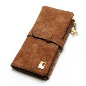 Cross-border women's new Korean version retro frosted two-fold drawstring women's long wallet multi-card position women's wallet wholesale