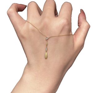 New minimalist water drop necklace women's collarbone chain temperament light luxury niche high-end simple and versatile Valentine's Day gift