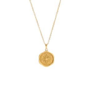 French vintage twist star moon stainless steel necklace personality fashion ladies metal pendant titanium steel necklace