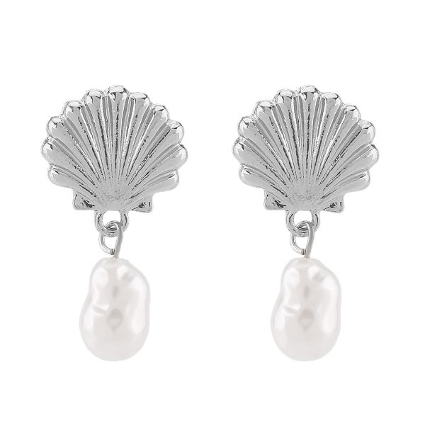 E13441 French retro fashion temperament ZA earrings for women creative shell conch pearl earrings versatile earrings - Image 5