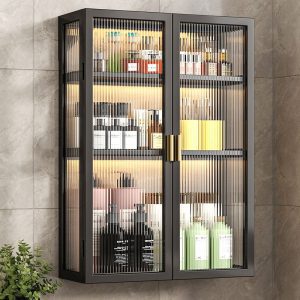 Shelf, bathroom, cosmetics storage cabinet, no punching, wall-mounted washbasin, storage shelf above the toilet, light state