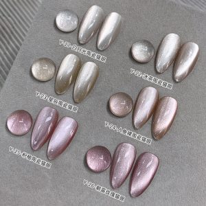 White moonlight ceramic cat eye gel 2025 new cross-border nail salon for white rock sugar crystal cat eye nail polish glue