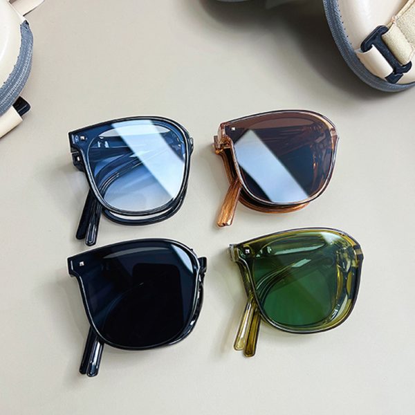 Folding sunglasses sunglasses wholesale fashion retro sunscreen folding sunglasses pocket air cushion ins glasses female wholesale - Image 2