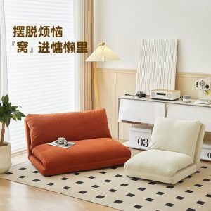 Lazy sofa, single and double folding sofa bed, dual-purpose bedroom, living room, casual small apartment, tatami mat, cream style